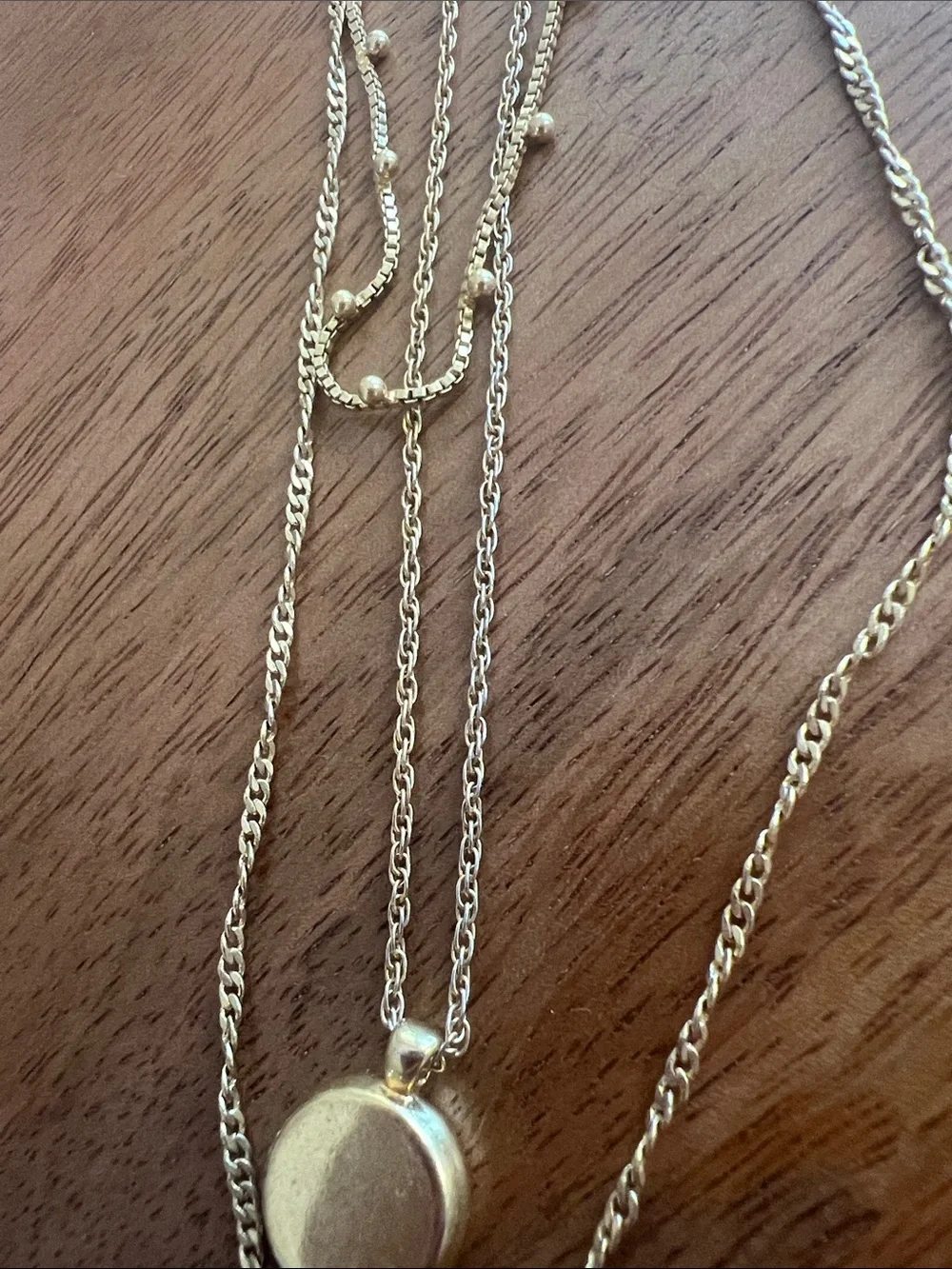 Madewell Gold Coin 3 Layered Pendant Necklace - Picture 4 of 4